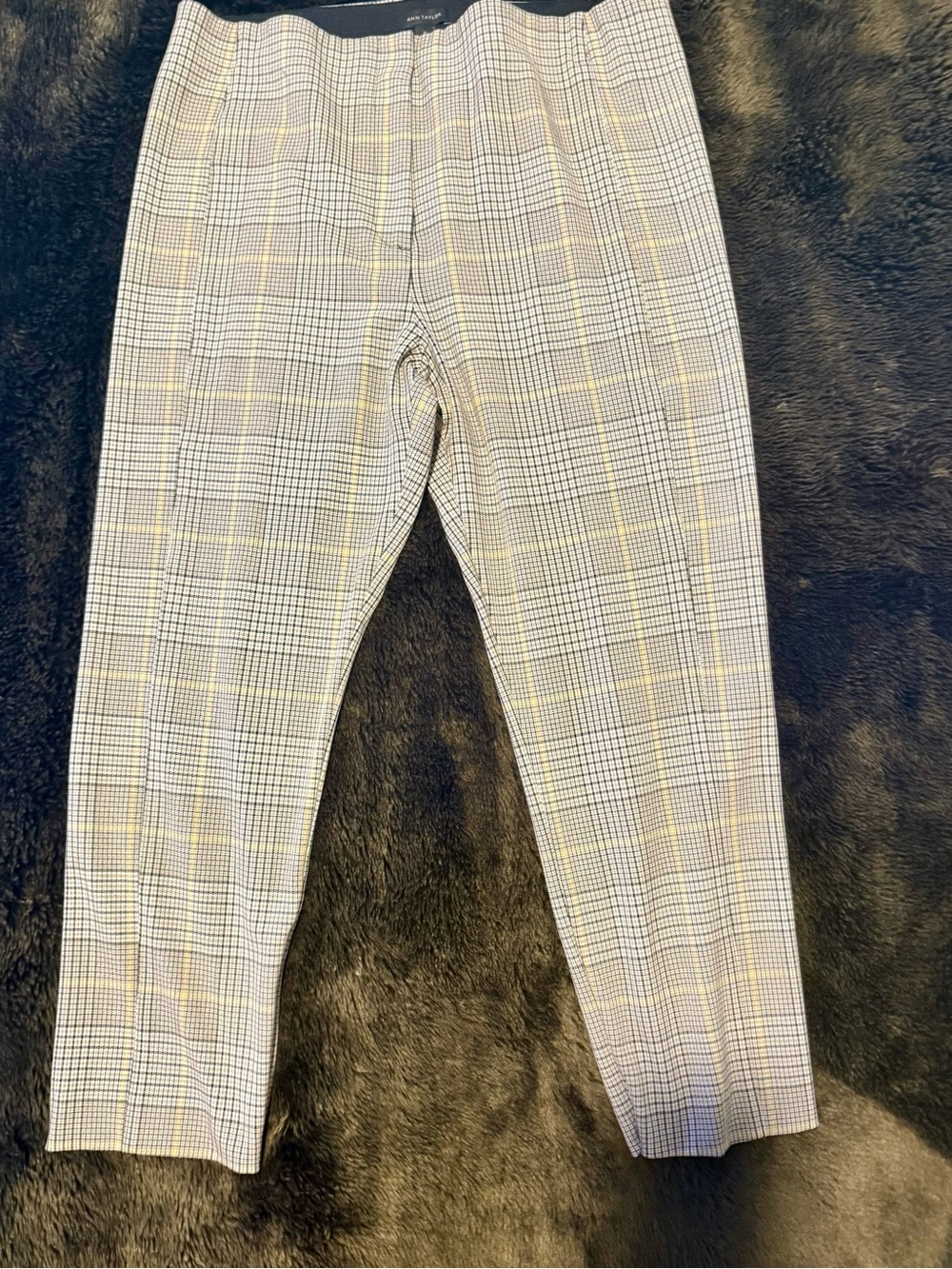 Ann Taylor Women’s Plaid Dress Pants - Beige & Black 16
